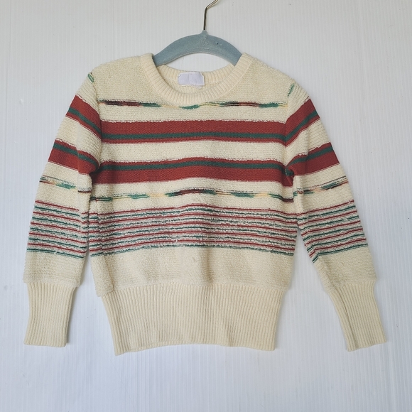 VINTAGE toddler fall rust orange striped sweater - Picture 4 of 8